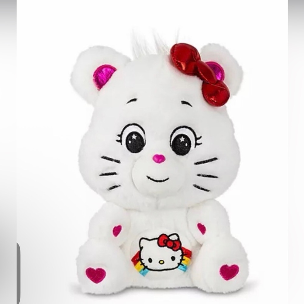 Sanrio x Care Bears Hello Kitty Loves Cheer Bear 10-inch NWOT